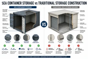 Sea container storage vs traditional storage